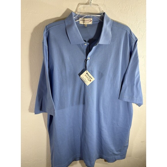 Right Edge, Fairway & Greene NWT Sky Blue Golf Men’s X L Polo 100% Cotton Shirt - Picture 7 of 11